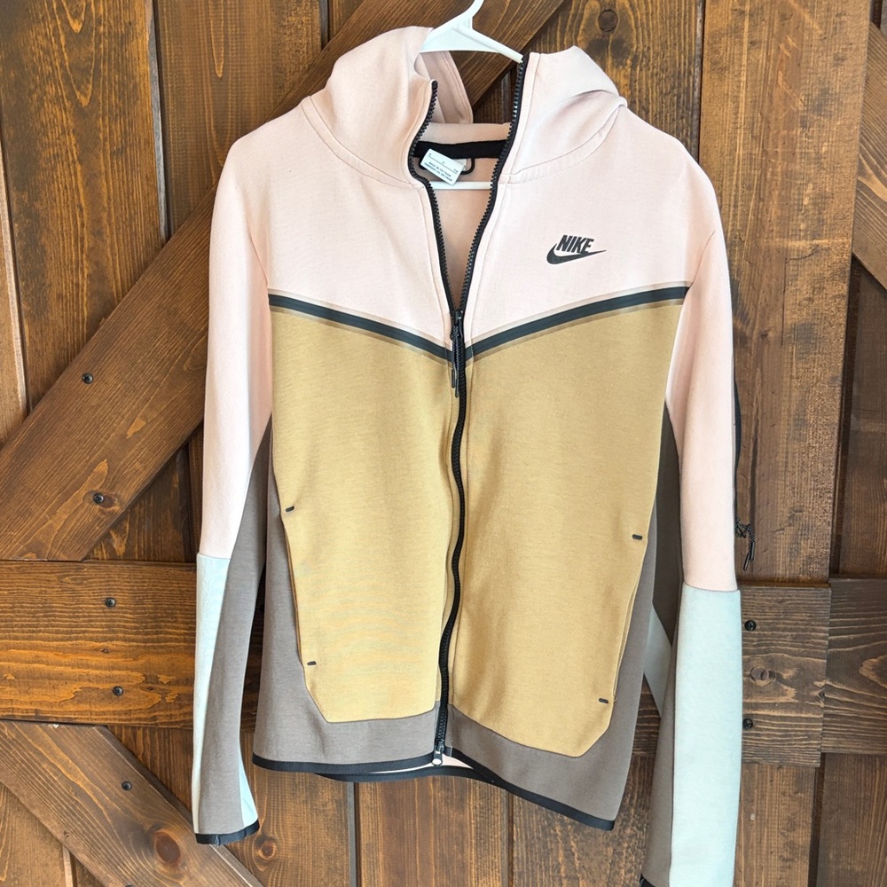 Nike Women's Tri-Tone Hoodie Jacket - Pink, Tan, Cream